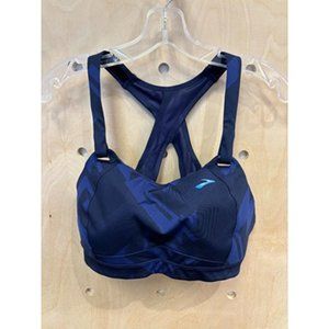 Brooks Juno Navy Blue Running Rebound Racer Racerback Sports Bra Size NA